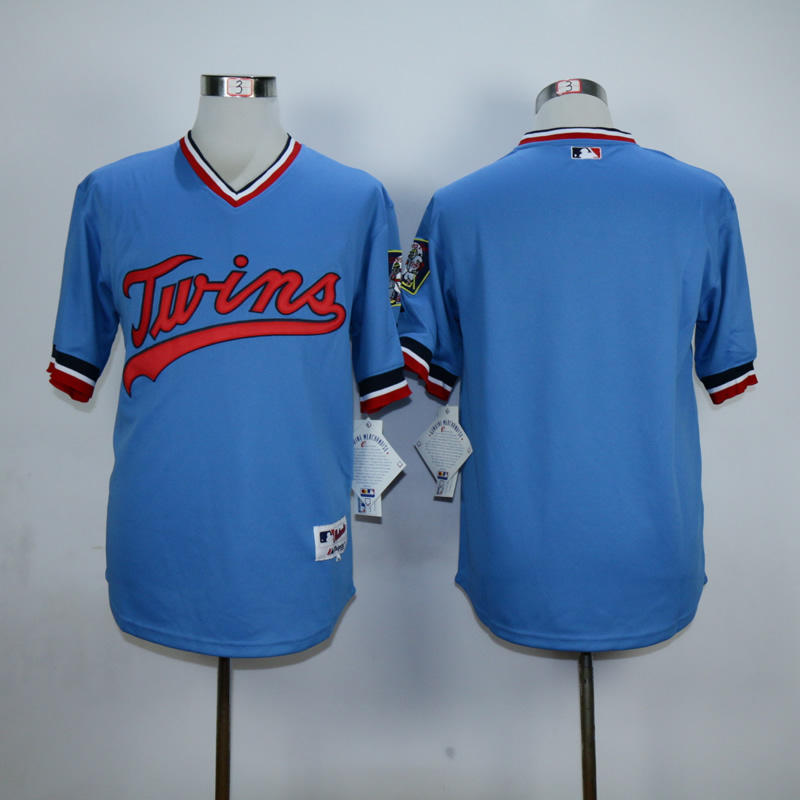 Men Minnesota Twins Blank Blue Throwback MLB Jerseys